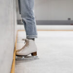 Ice skates on a rink