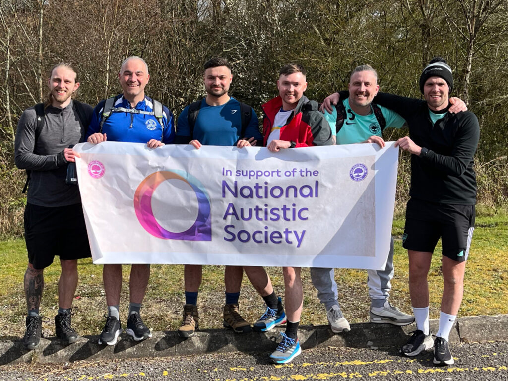 Oak FC players walking 60km in support of National Autistic Society